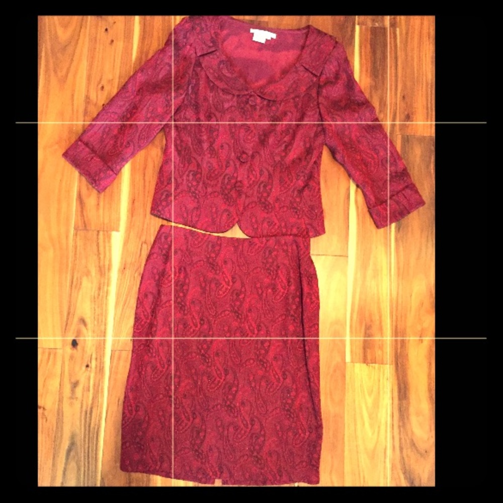 Maggie London 2 piece skirt/blazer set womens 12